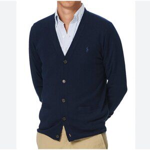 Polo by Ralph Lauren Men's Navy Prima Cotton Cardigan Sweater, XXL